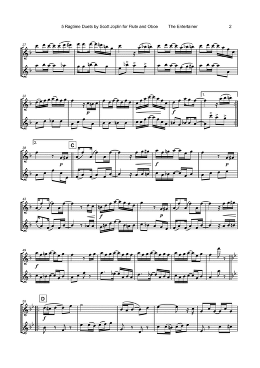 Five Ragtime Duets by Scott Joplin for Flute and Oboe