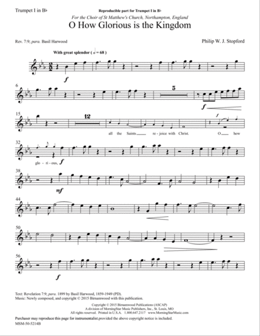 O How Glorious Is the Kingdom Choir scores gallery preview page 1