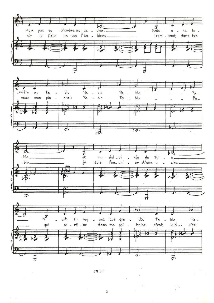 Pablo Pablo Piano, Vocal scores gallery preview page 2