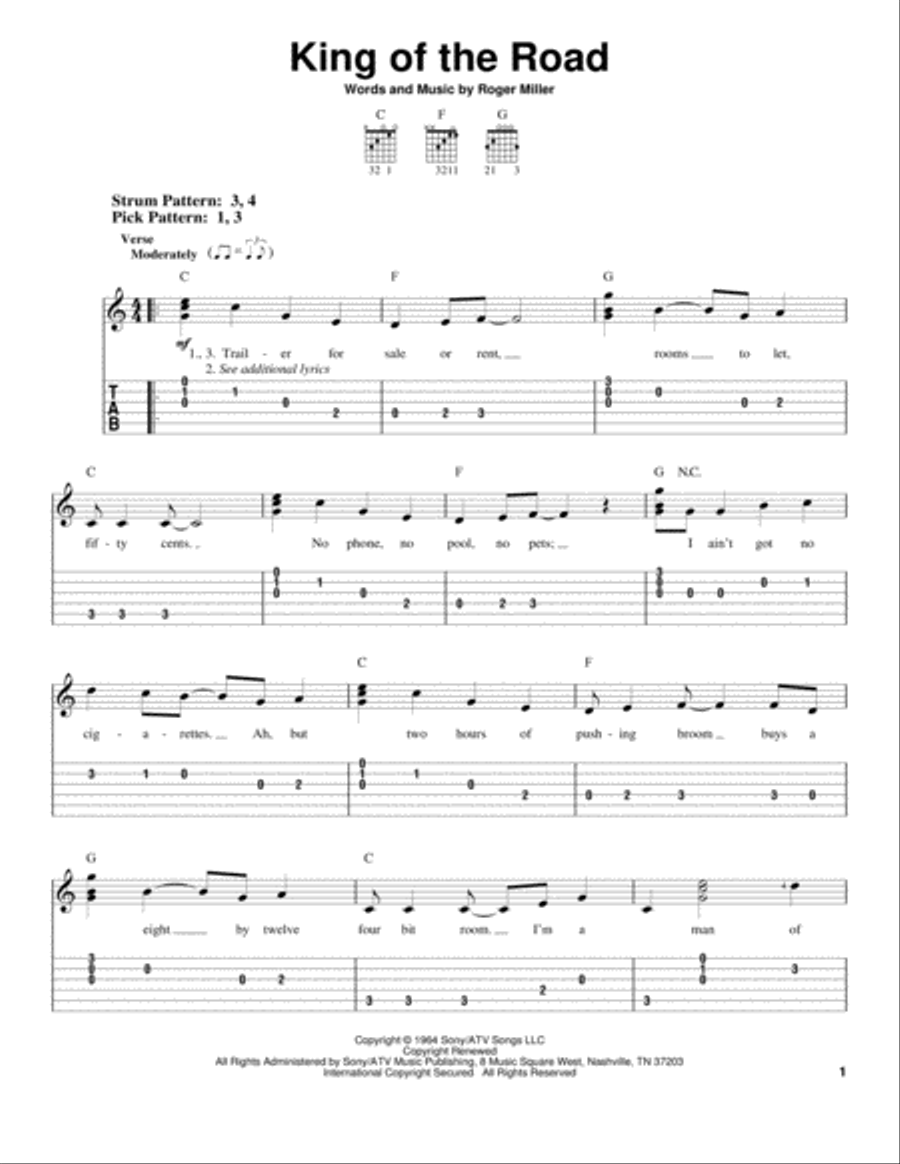 King Of The Road Electric Guitar scores gallery preview page 1