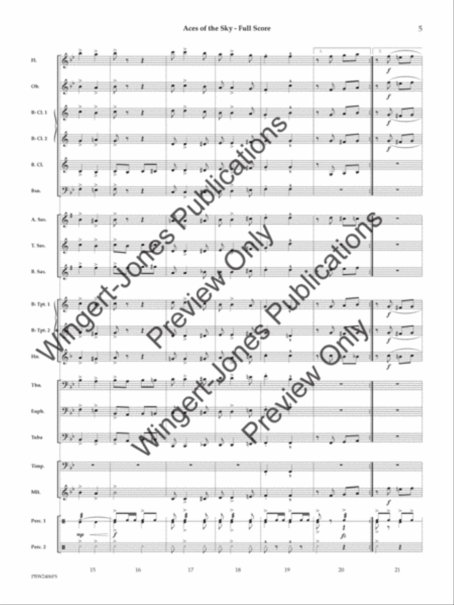 Aces of the Sky (Score) Concert Band scores gallery preview page 6