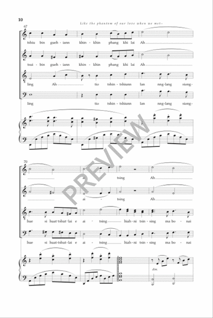 Floating Moon on the Water (SATB) 4-Part scores gallery preview page 11