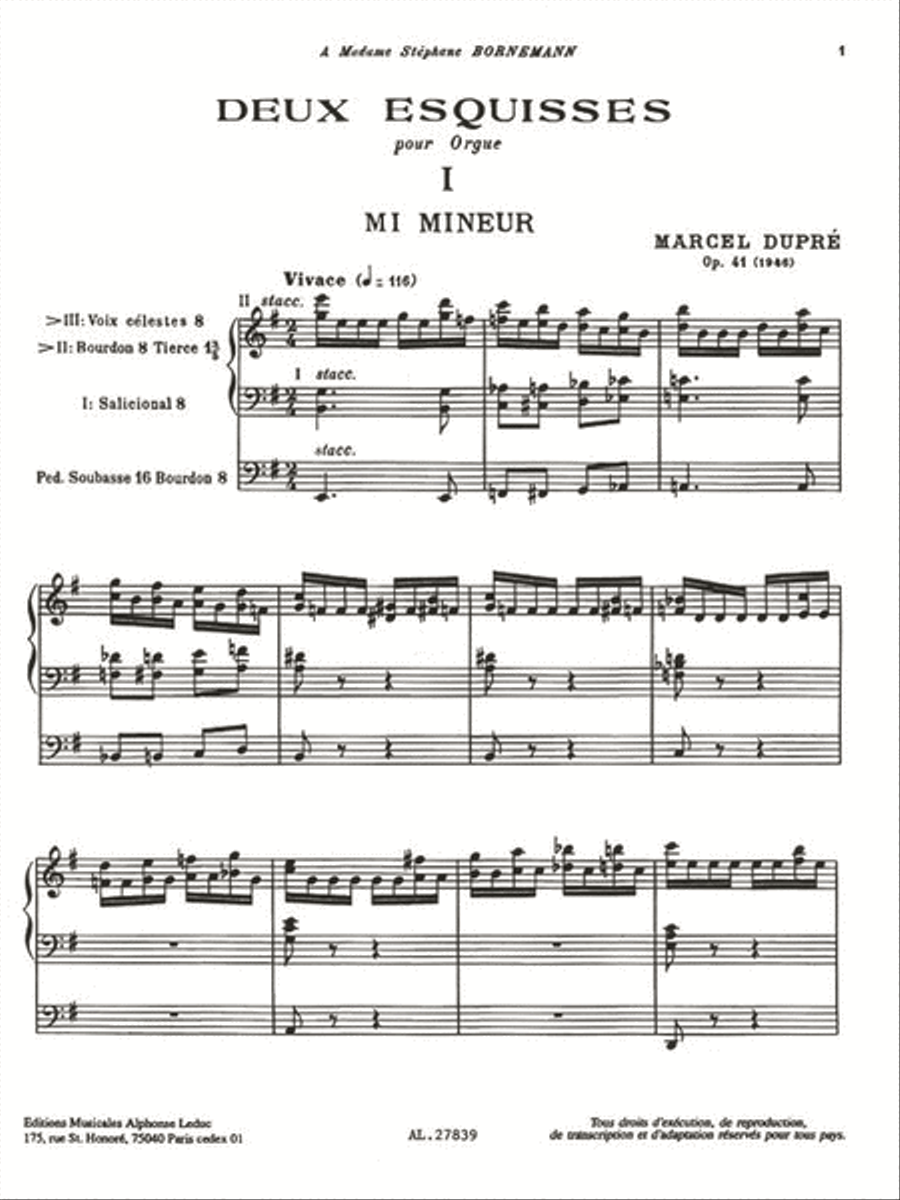 2 Esquisses Op.41, No.1 & No.2 (organ) Organ scores gallery preview page 2
