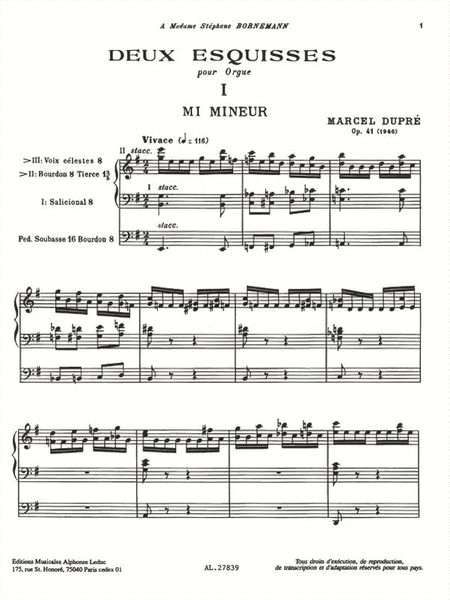 2 Esquisses Op.41, No.1 & No.2 (organ)