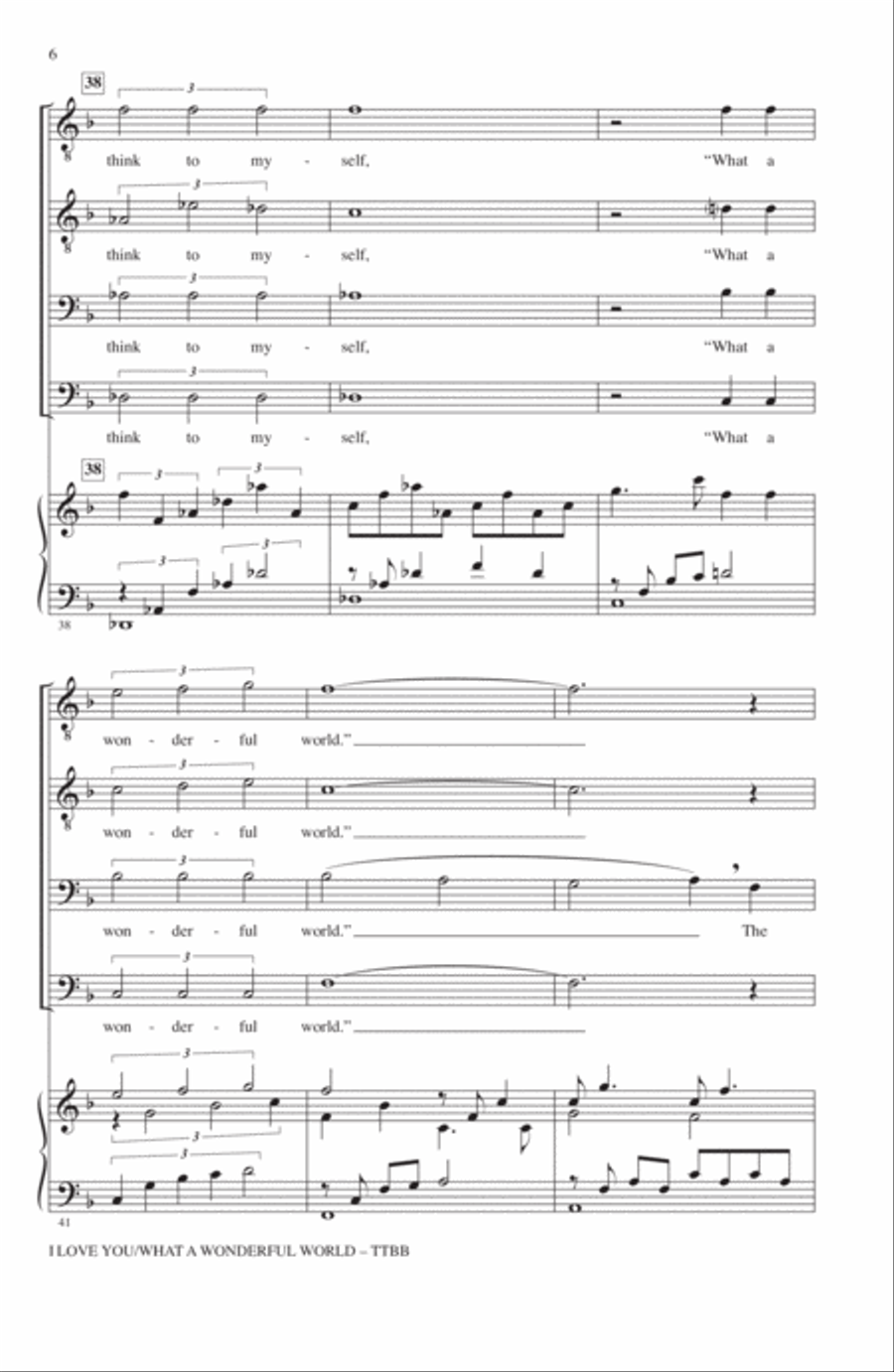 I Love You / What A Wonderful World TTBB scores gallery preview page 5