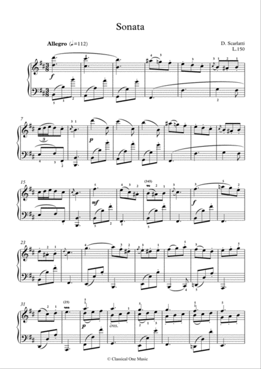 Scarlatti-Sonata in B-minor L.150 K.409(piano) Piano Solo scores gallery preview page 2