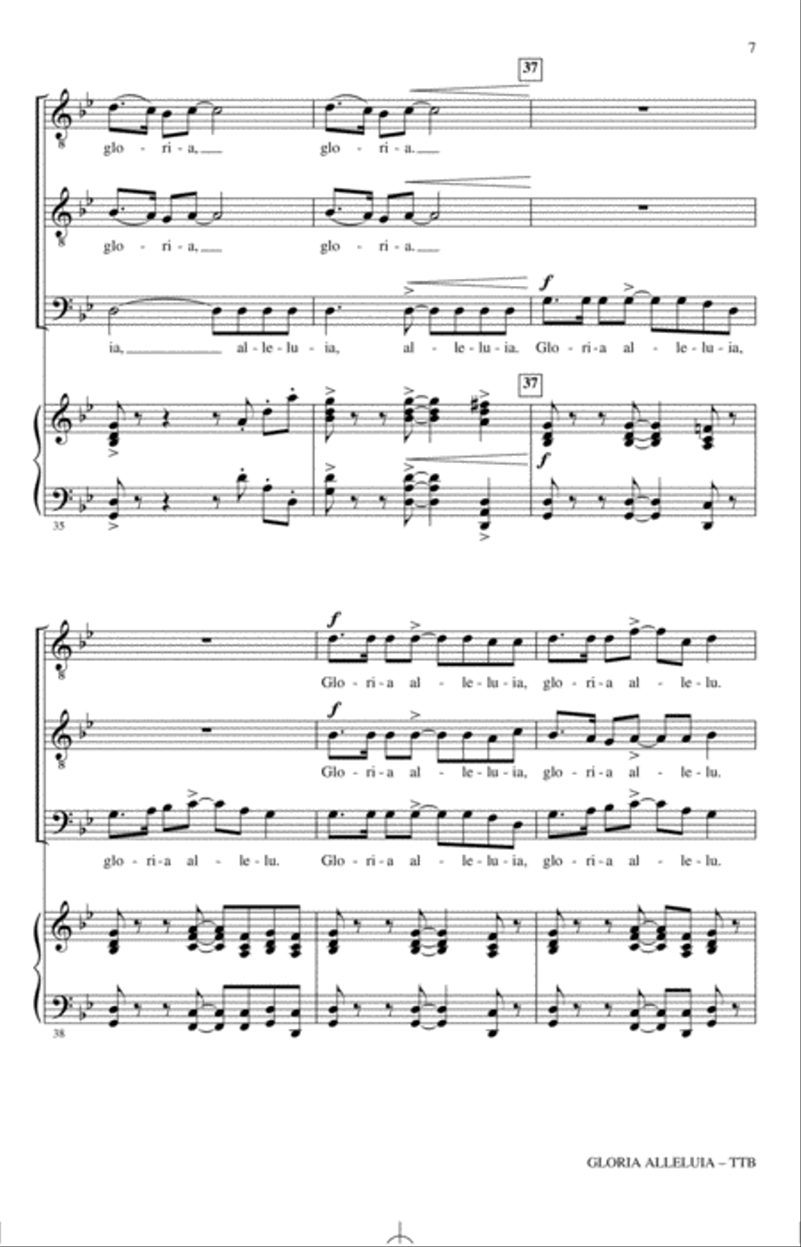 Gloria Alleluia TTBB scores gallery preview page 6