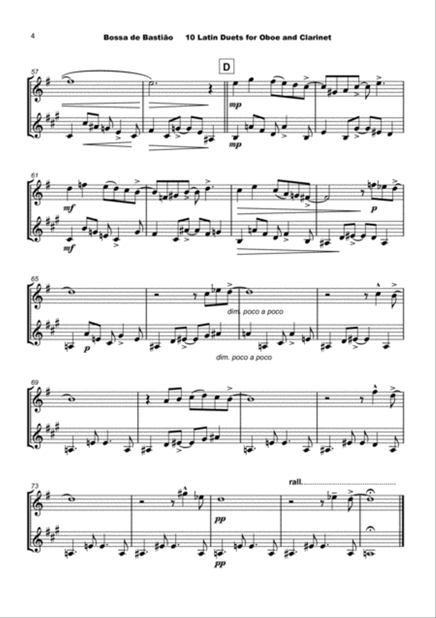 10 Latin Duets, for Oboe and Clarinet Woodwind Duet scores gallery preview page 6