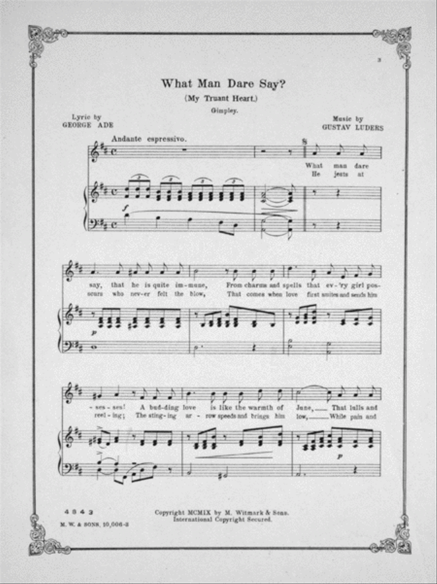 What Man Dare Say? (My Truant Heart) Voice scores gallery preview page 2