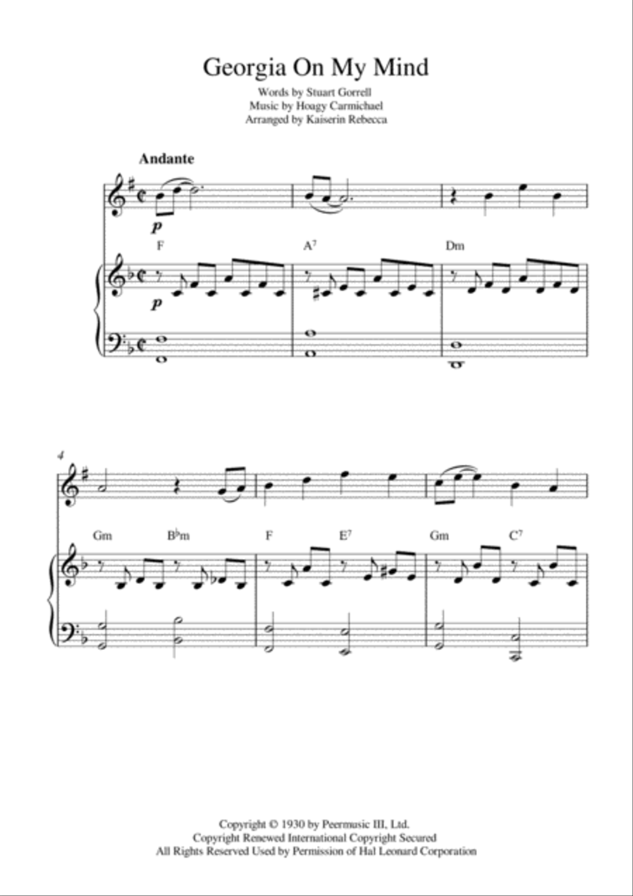 Georgia On My Mind Trumpet Solo scores gallery preview page 1