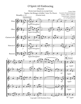 O Spirit All-Embracing (Thaxted) (Bb) (Woodwind Quintet - 1 Flute, 1 Oboe, 1 Clar, 1 Hrn, 1 Bassoon)