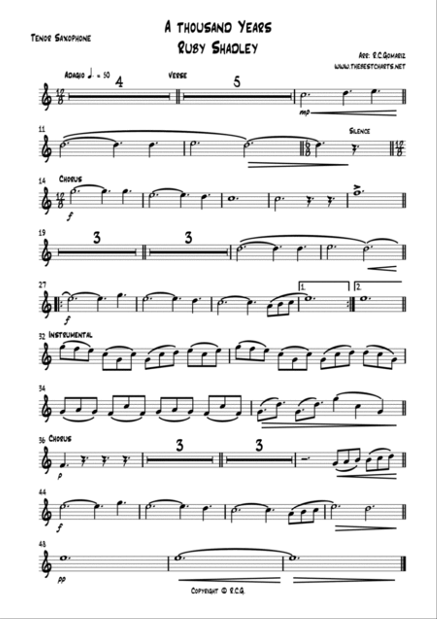 A Thousand Years Concert Band scores gallery preview page 2