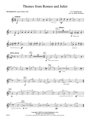 Romeo and Juliet, Themes from: (wp) 1st B-flat Trombone T.C.