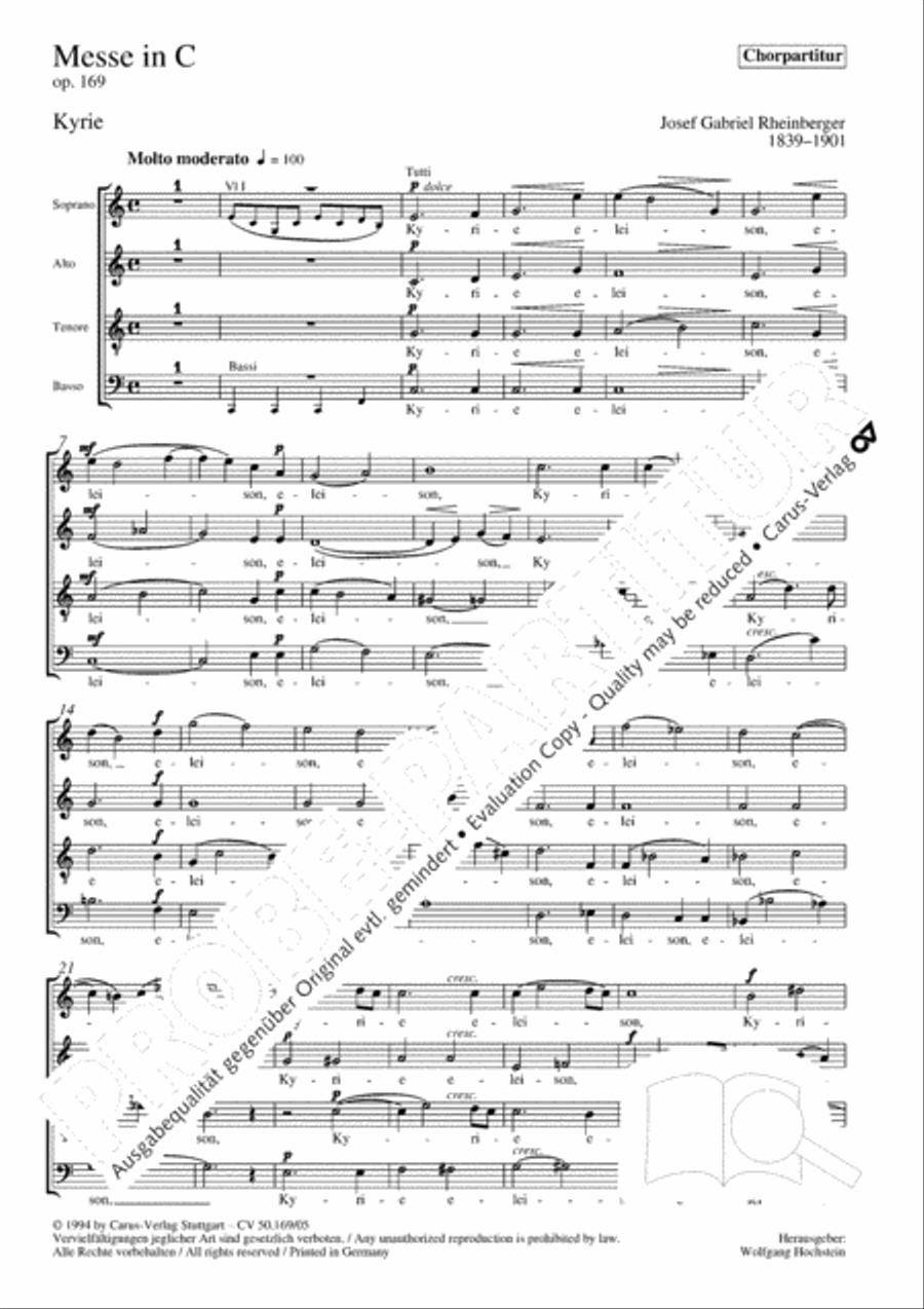 Mass in C Major 4-Part scores gallery preview page 2