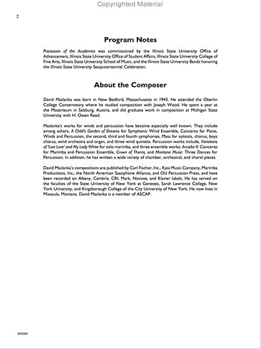 Procession of the Academics Concert Band scores gallery preview page 3