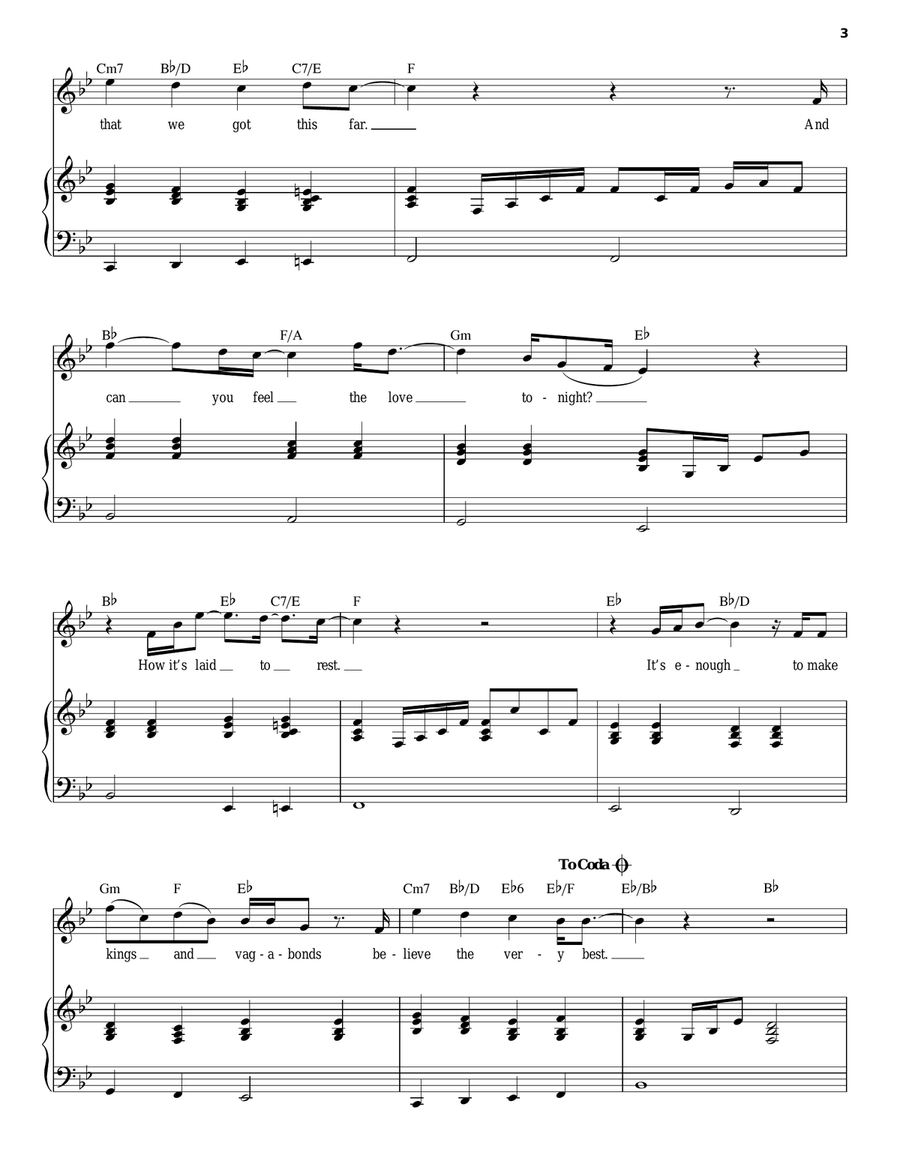 Can You Feel The Love Tonight (from The Lion King) Piano, Vocal scores gallery preview page 3