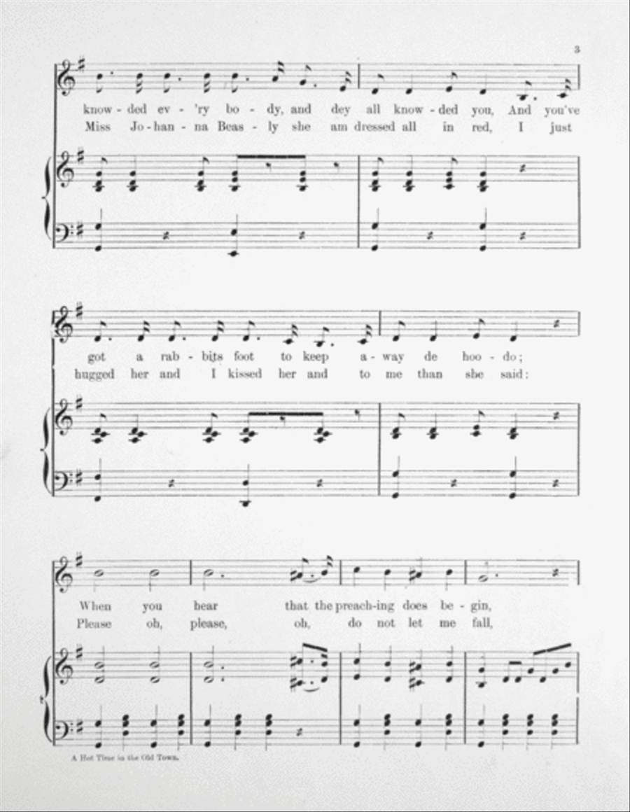 A Hot Time in the Old Town Piano Accompaniment scores gallery preview page 3