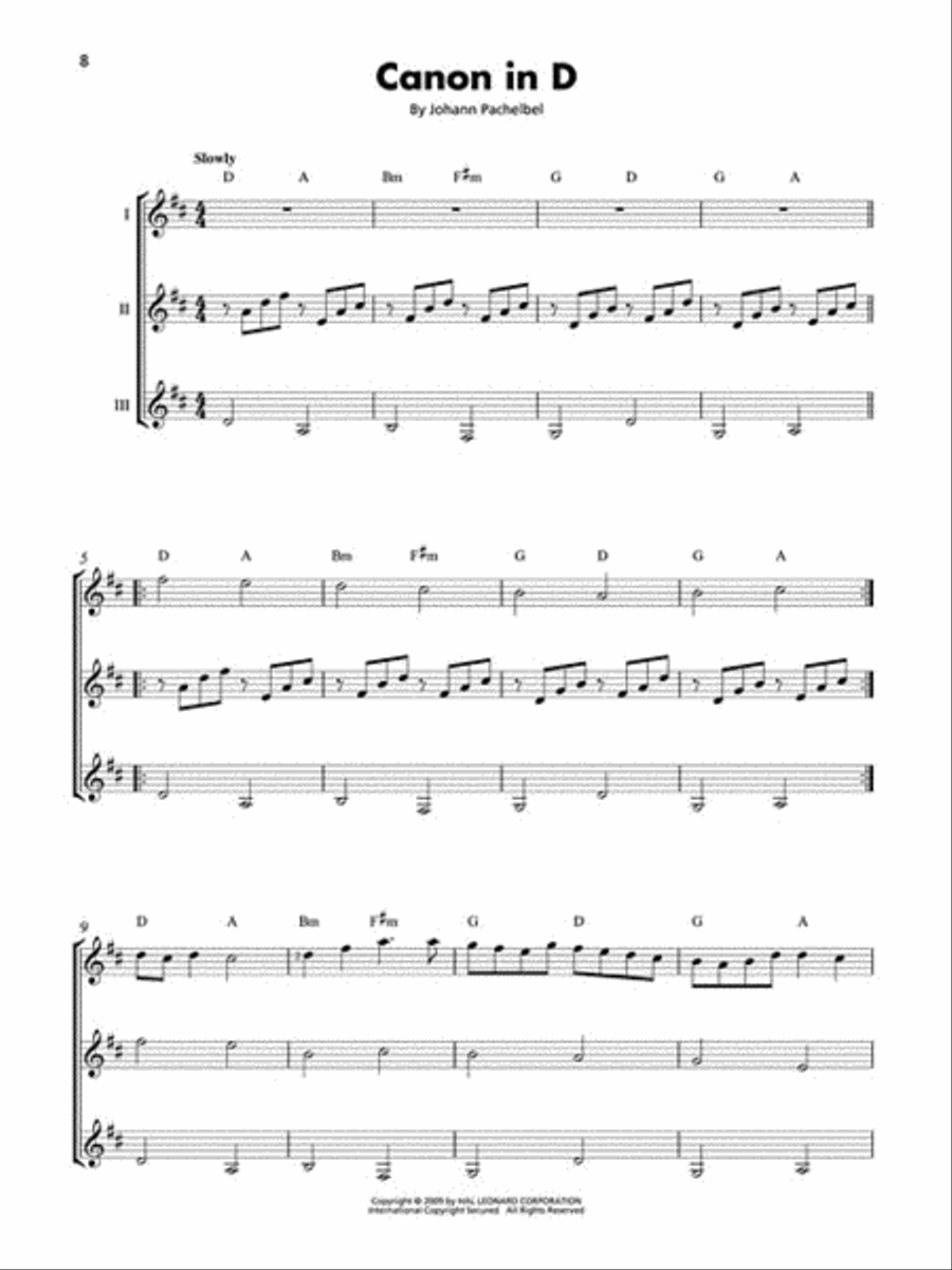 Classical Themes – 16 Pieces Arranged for Three or More Guitarists Guitar Ensemble scores gallery preview page 3