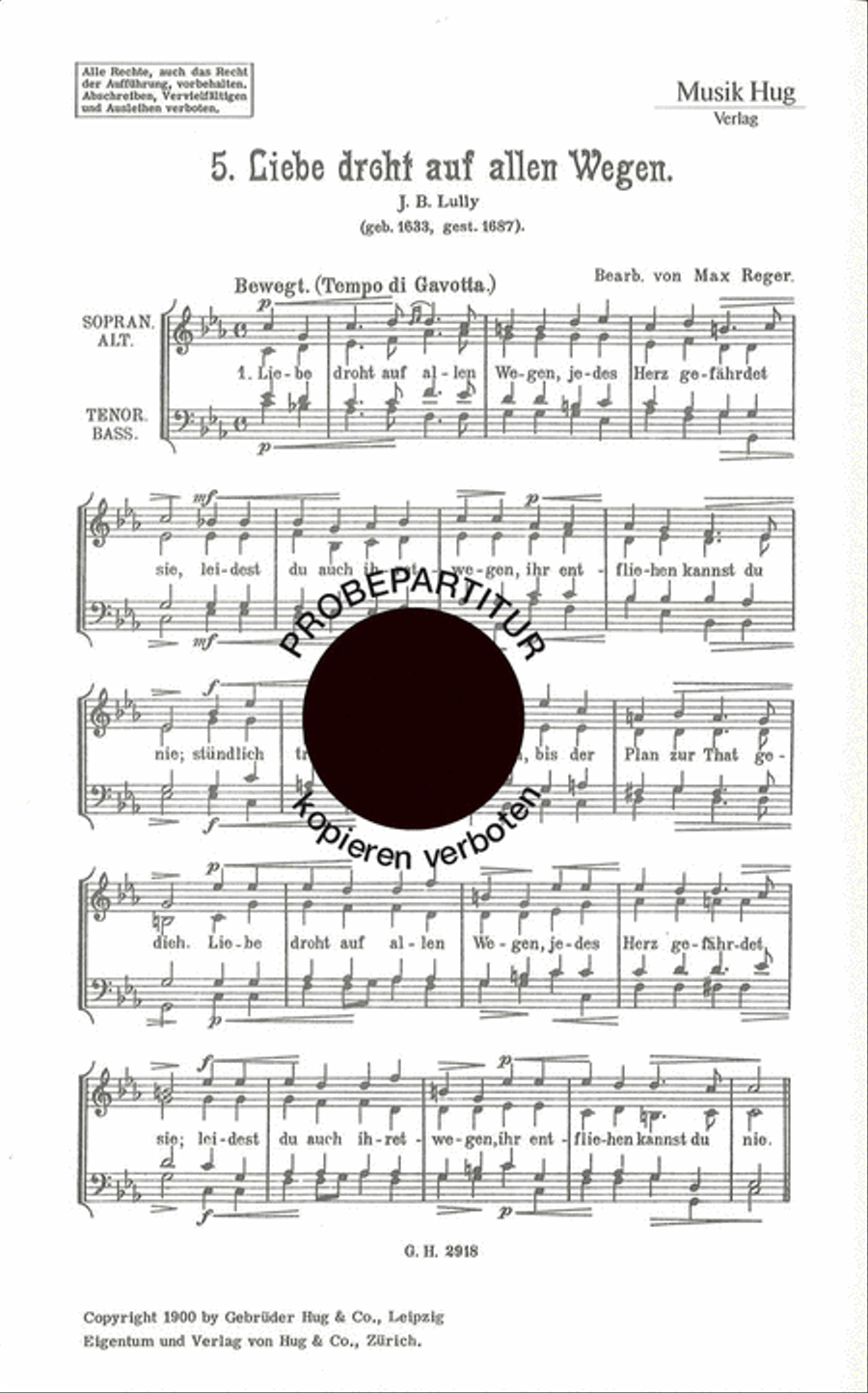 Liebe droht auf allen Wegen Choir scores gallery preview page 1