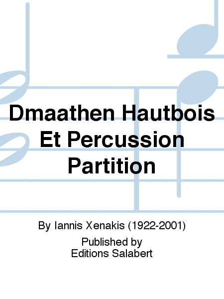 Dmaathen Hautbois Et Percussion Partition