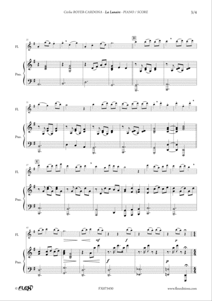 La Lunaire La Lunaire Flute Solo scores gallery preview page 3