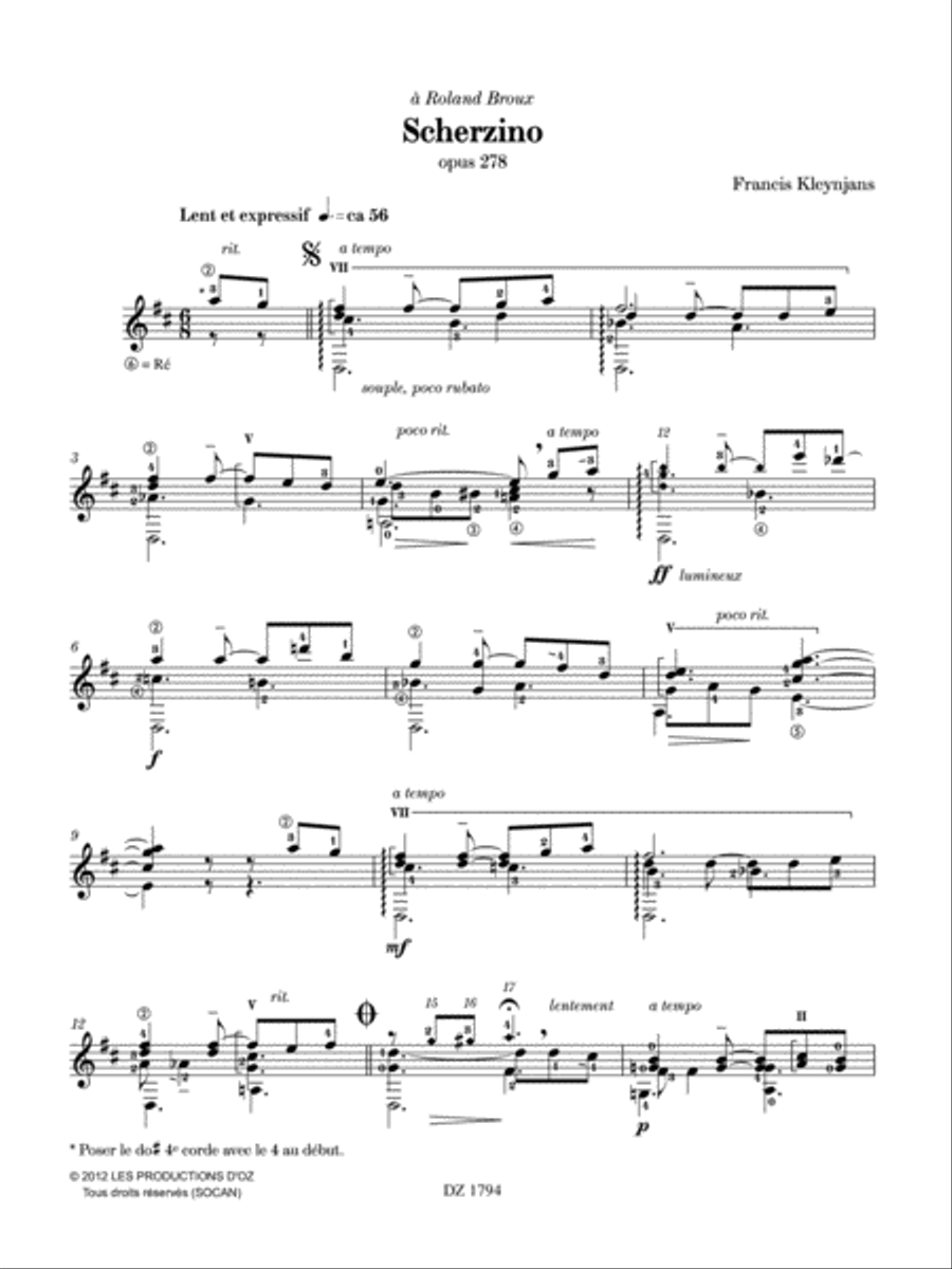 Scherzino, opus 278 Classical Guitar scores gallery preview page 2