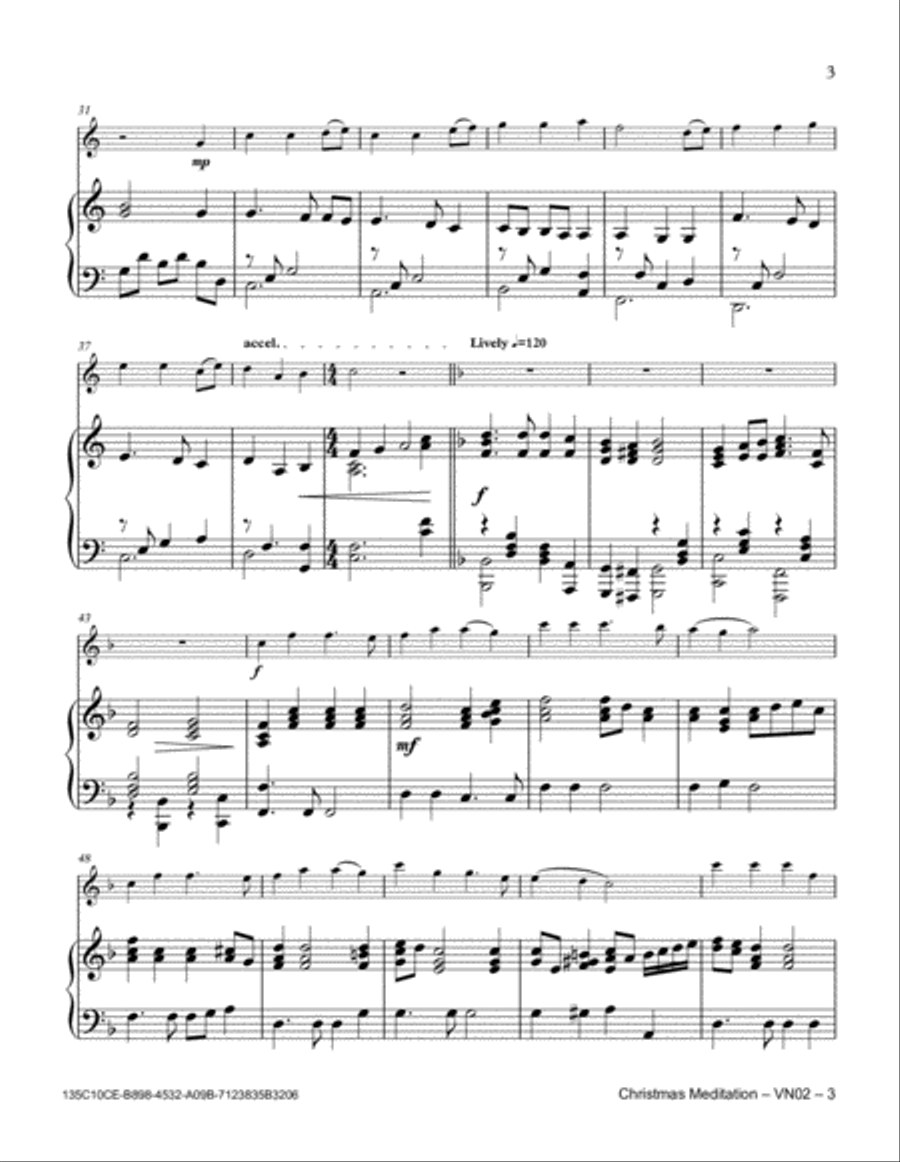 Christmas Meditation Violin Solo scores gallery preview page 3
