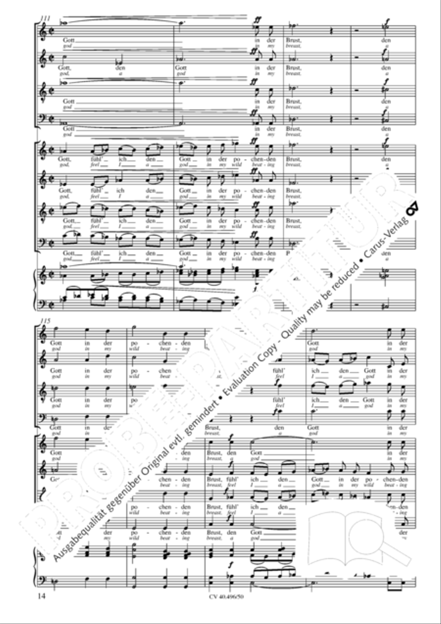 To the stormwind (An den Sturmwind) 4-Part scores gallery preview page 15