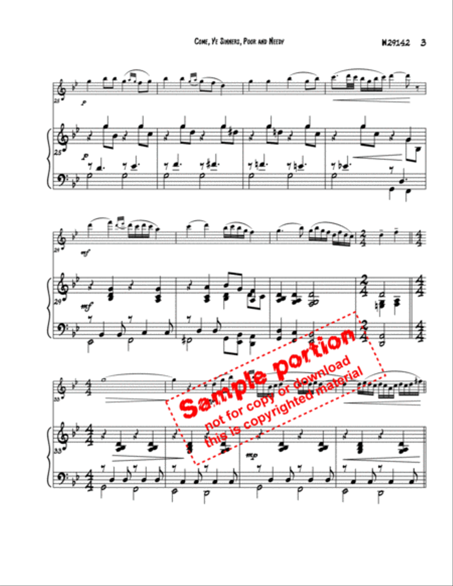 Come, Ye Sinners, Poor and Needy Piano Accompaniment scores gallery preview page 3