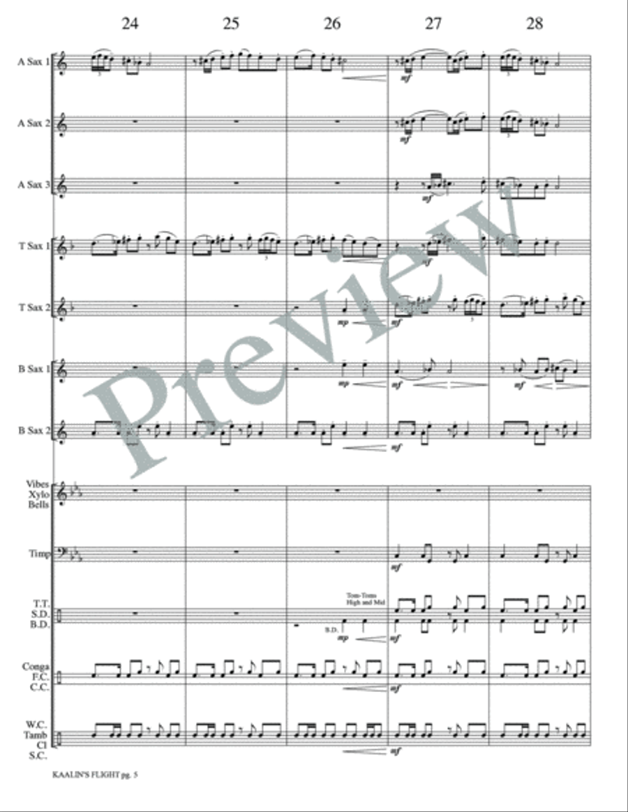 Kaalin's Flight Kaalin's Flight Small Ensemble scores gallery preview page 7