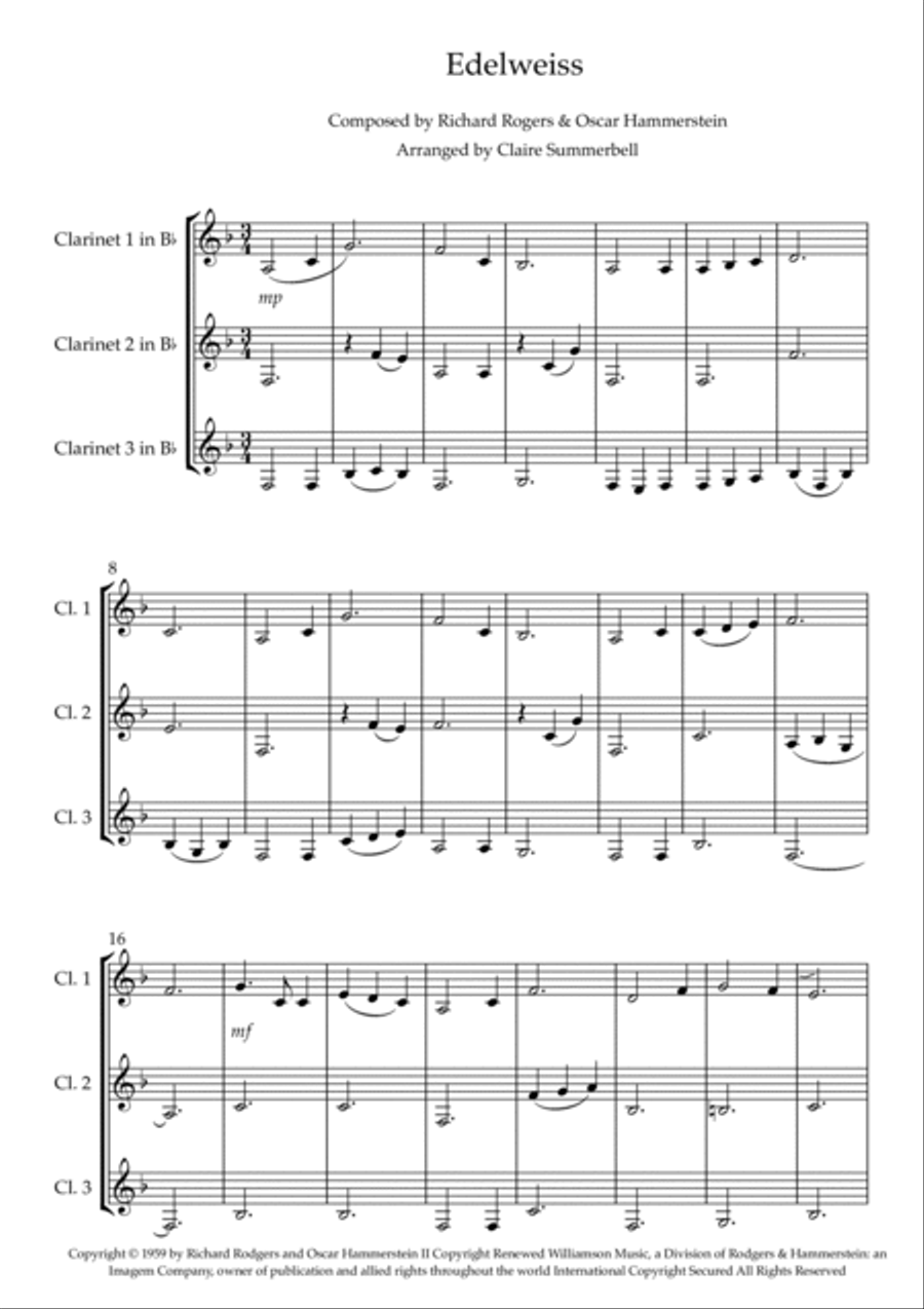 Edelweiss Woodwind Trio scores gallery preview page 1