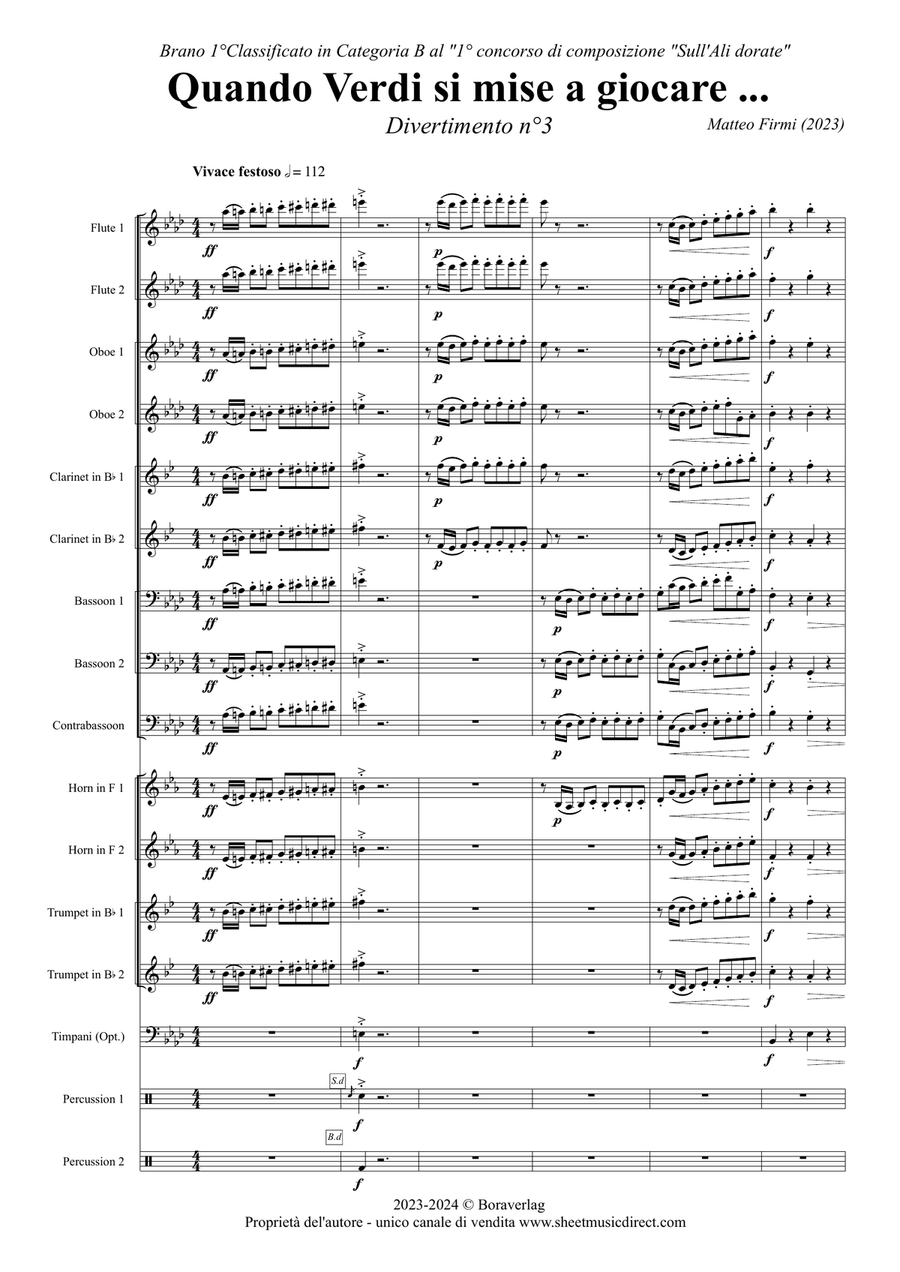 Quando Verdi si mise a Giocare - COMPLETE Concert Band scores gallery preview page 4