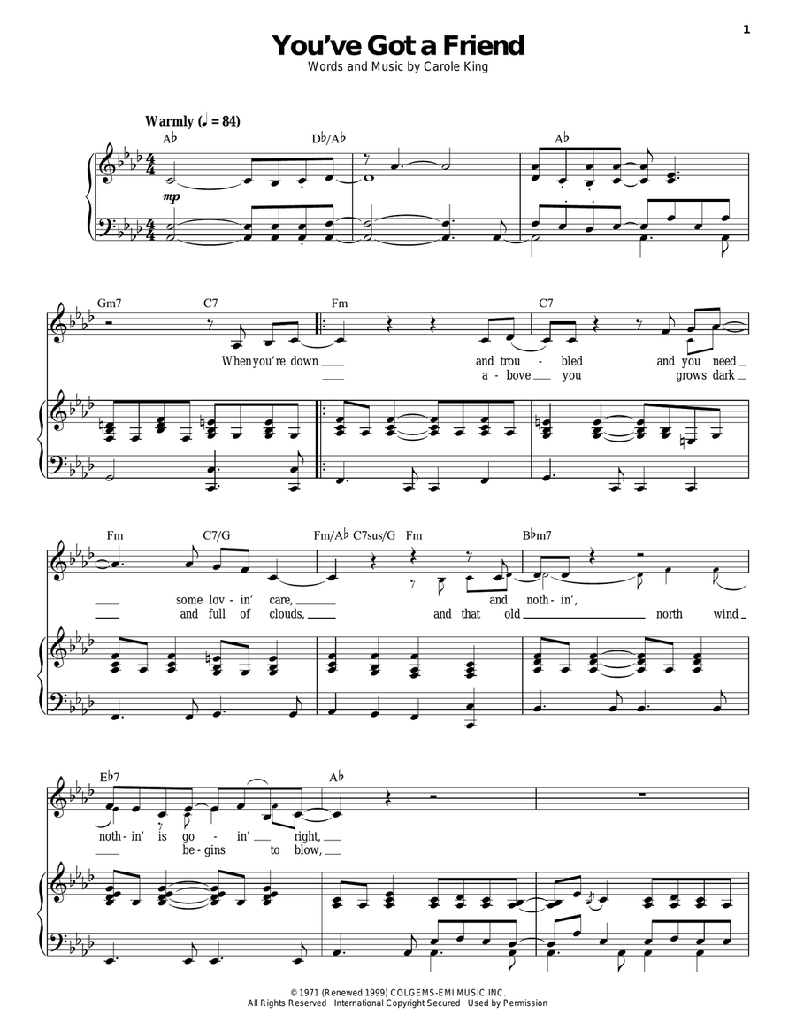 You've Got A Friend Voice scores gallery preview page 1