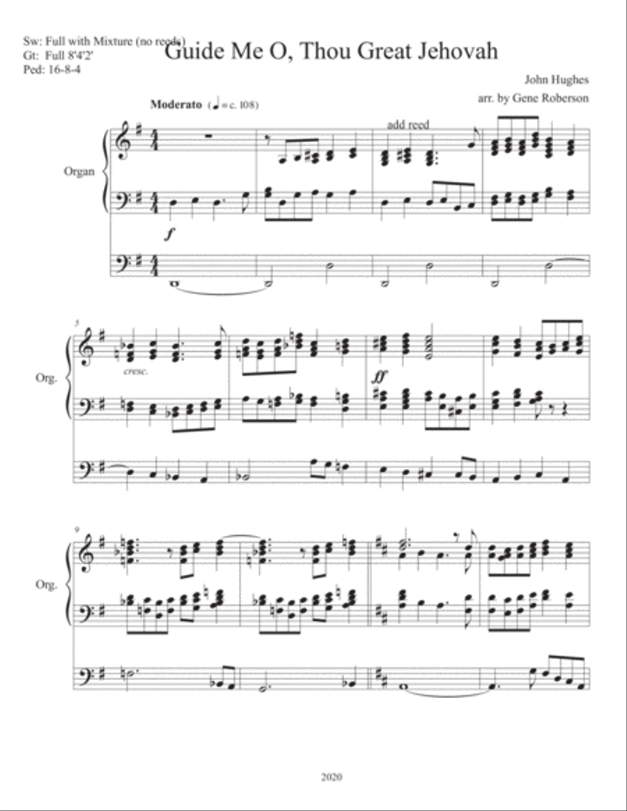 Guide Me O, Thou Great Jehovah ORGAN Solo Organ Solo scores gallery preview page 2