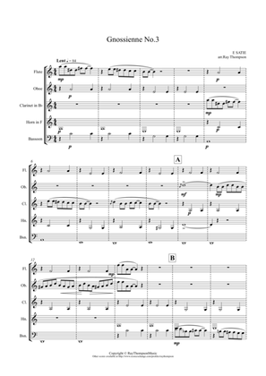 Book cover for Satie: Gnossienne No.3 - wind quintet