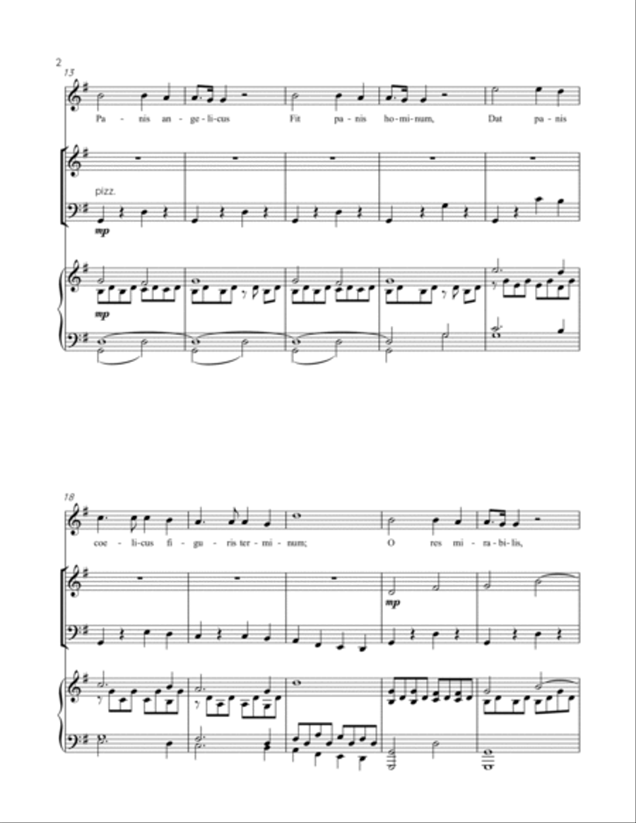 Panis Angelicus for Voice & Piano Trio Accompaniment 4-Part scores gallery preview page 2