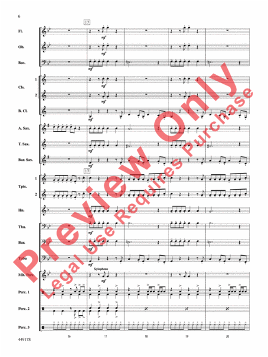 Uptown Funk Concert Band scores gallery preview page 7