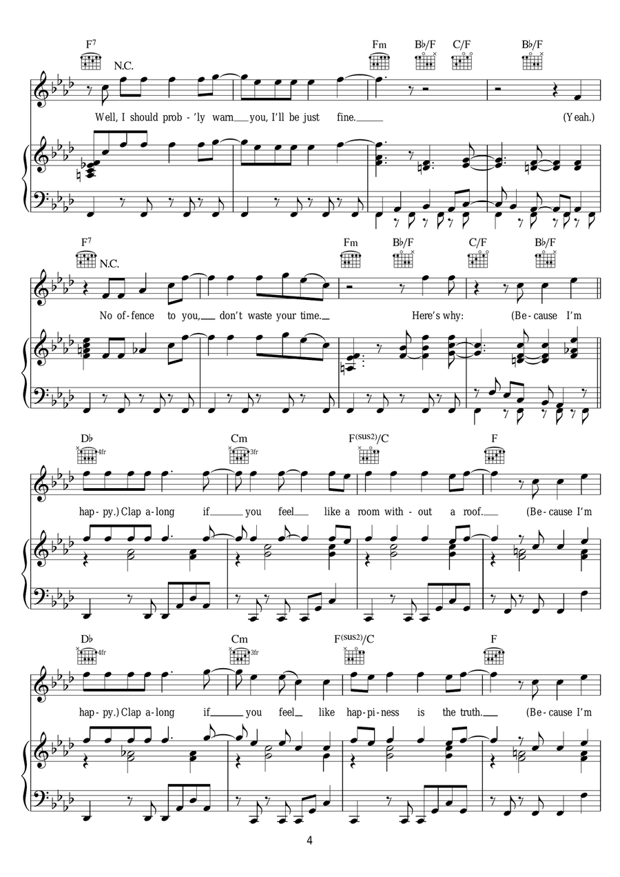 Happy Happy Acoustic Guitar scores gallery preview page 4