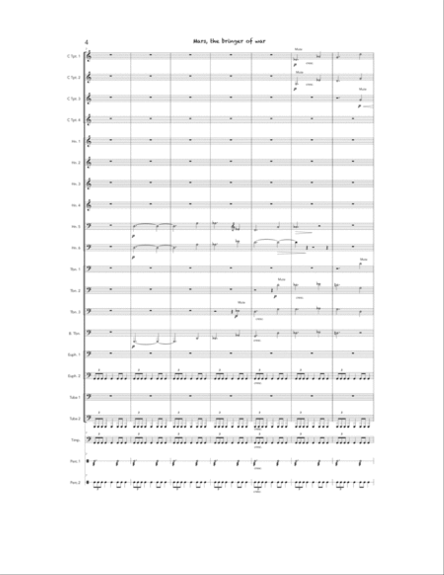 Mars, The Bringer of War - Brass Ensemble Brass Ensemble scores gallery preview page 4