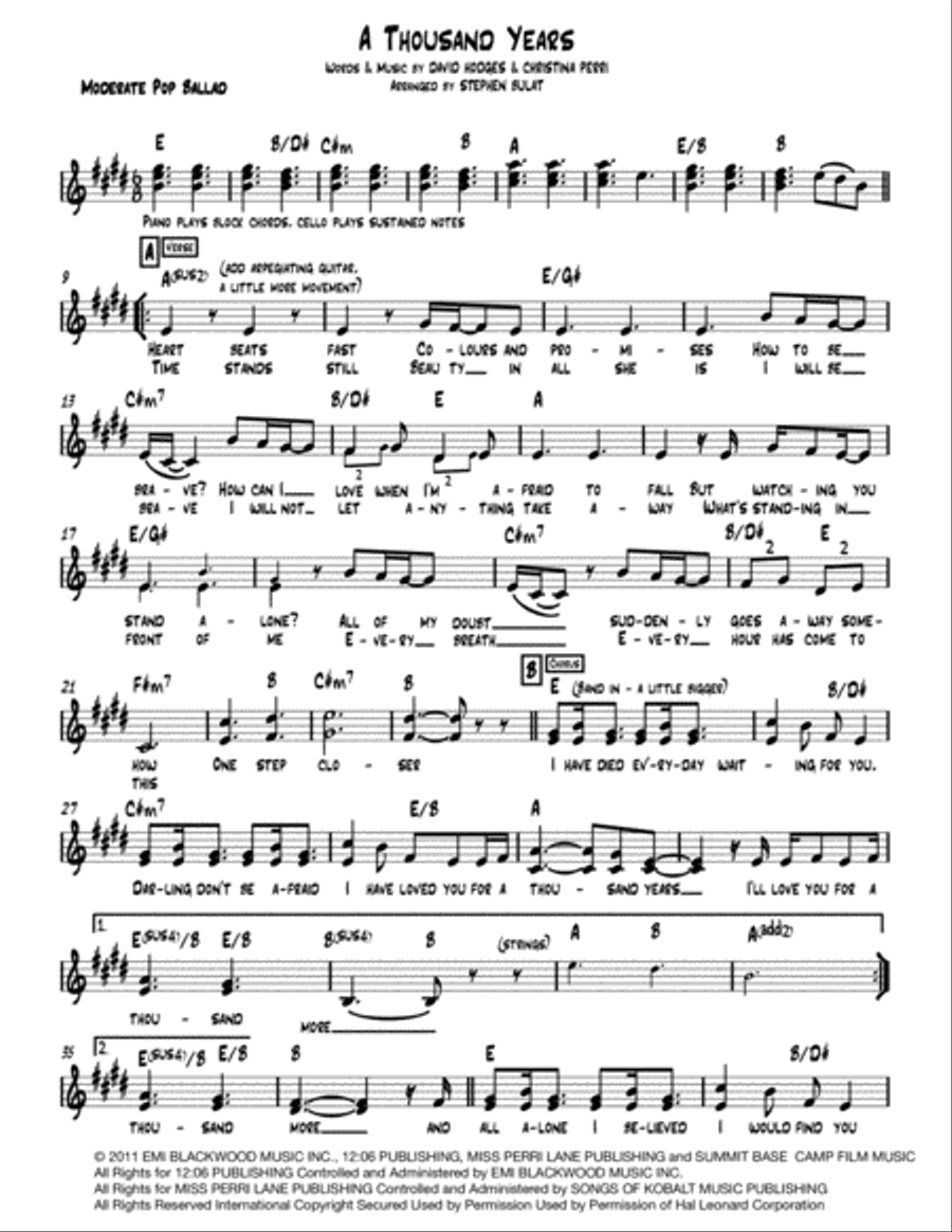 A Thousand Years Large Ensemble scores gallery preview page 1