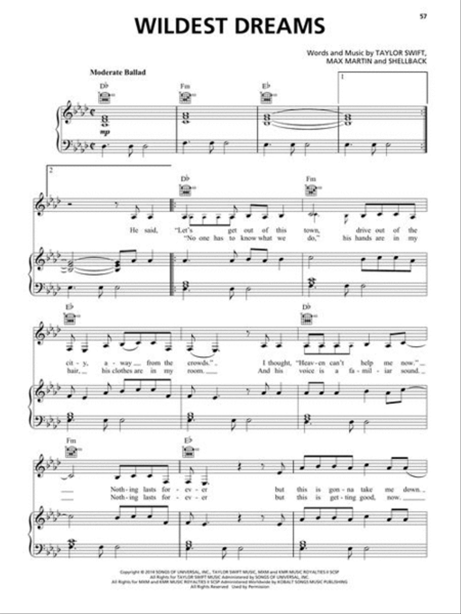 Taylor Swift – 1989 (Taylor's Version) Piano, Vocal, Guitar scores gallery preview page 6