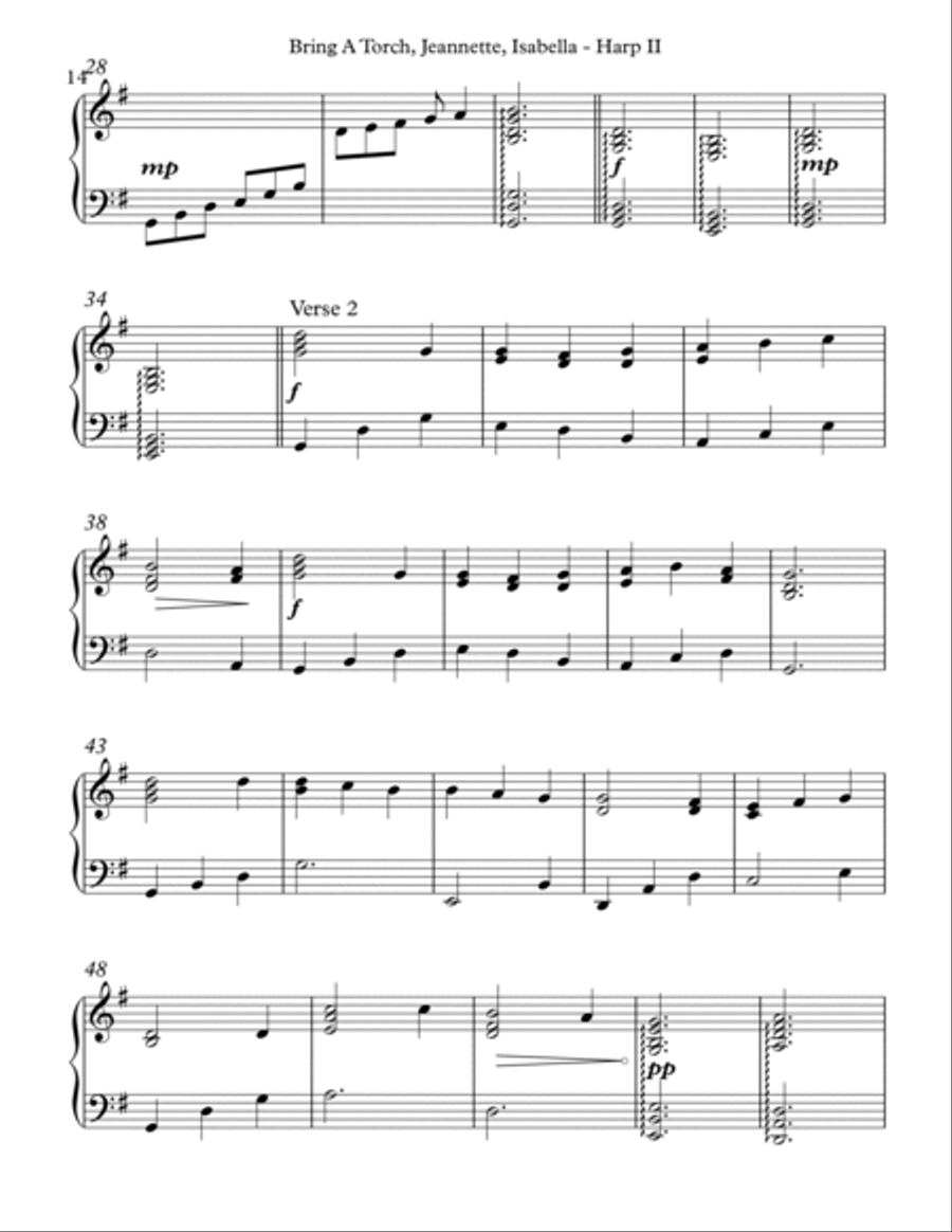 Bring A Torch, Jeannette, Isabella, Harp II Celtic Harp scores gallery preview page 3