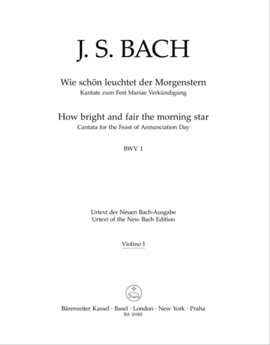 Wie schon leuchtet der Morgenstern BWV 1 Violin scores gallery preview page 1