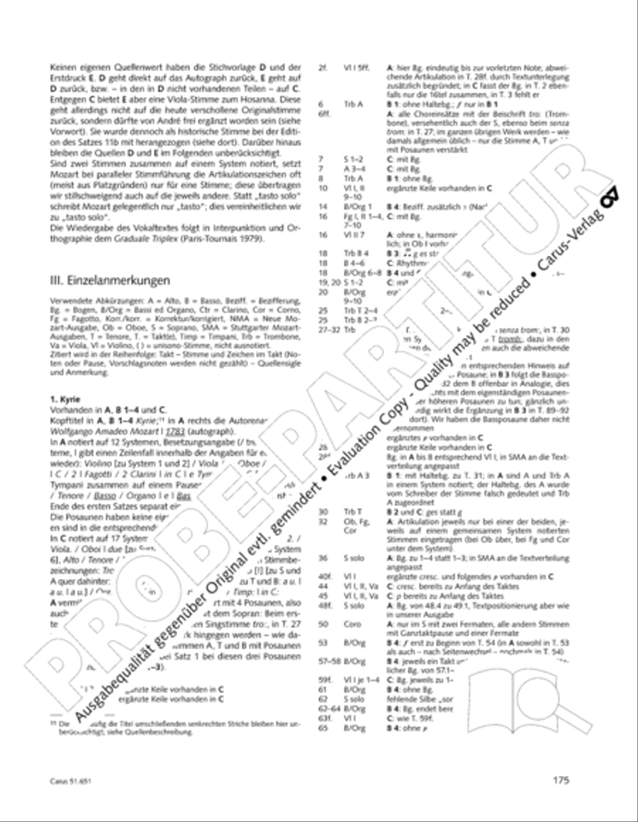 C Minor Mass, K. 427 (Missa in c KV 427) 4-Part scores gallery preview page 191