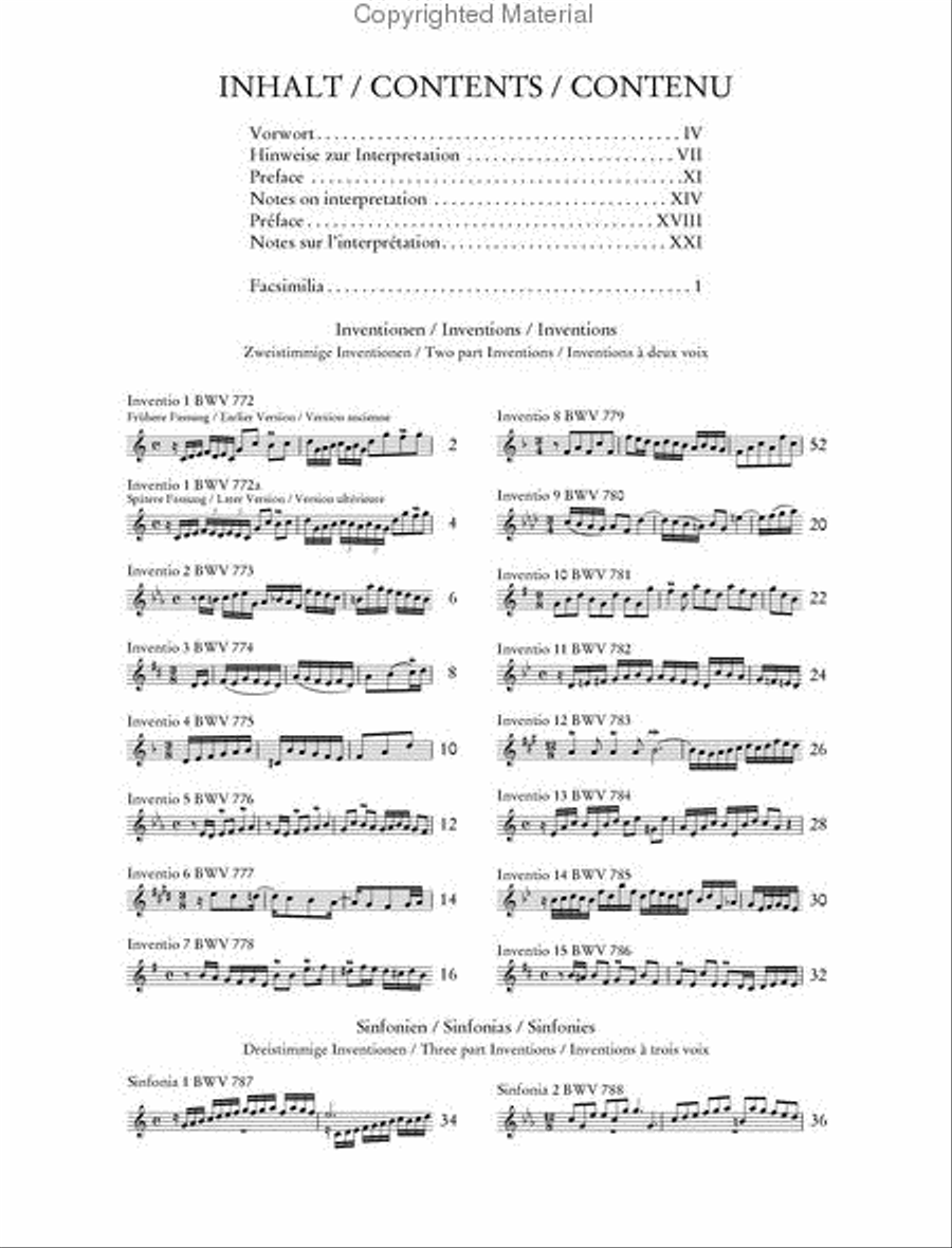 Inventions and Sinfonias: Two- and Three-Part Inventions Chamber Music scores gallery preview page 2