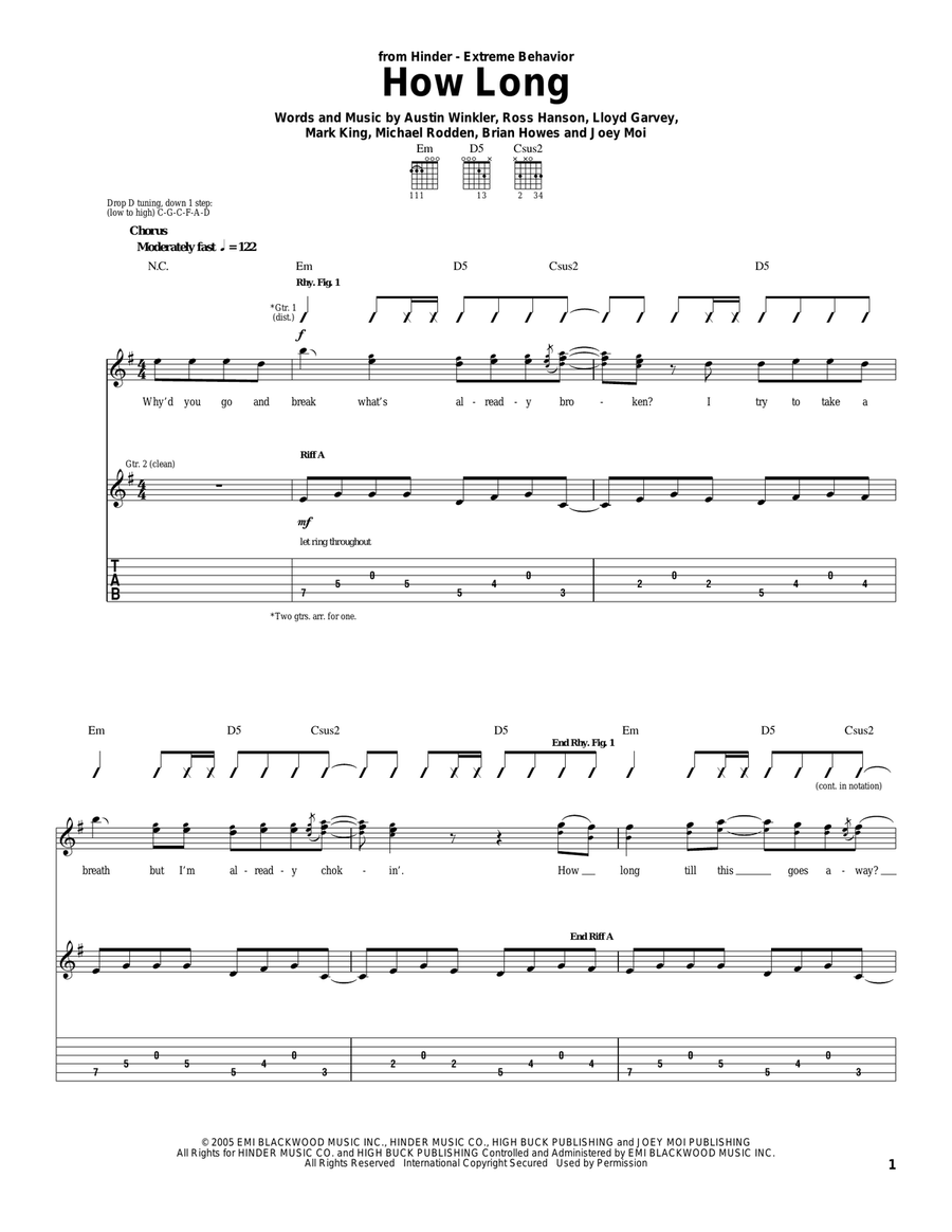 How Long How Long Acoustic Guitar scores gallery preview page 1