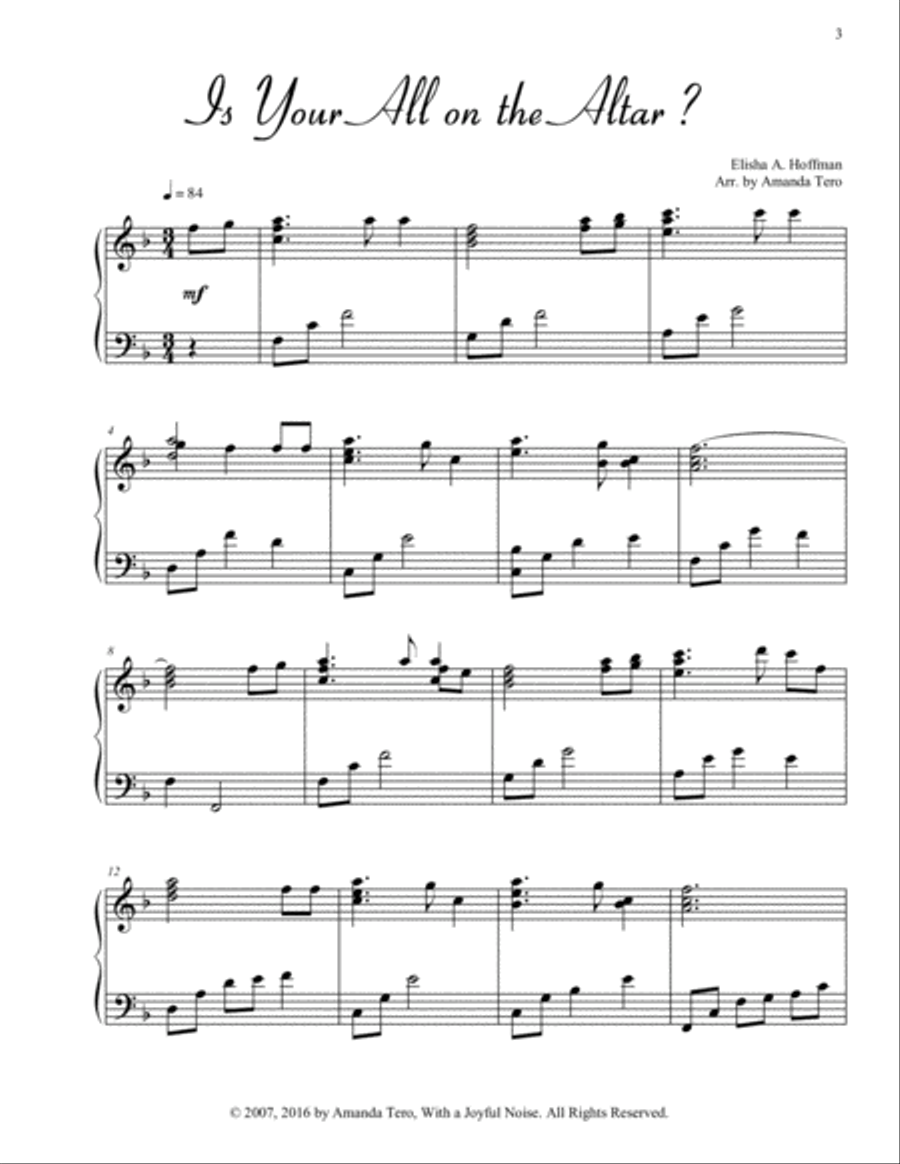 Surrender - 7-Hymn late intermediate/early advanced Piano Solo Collection Piano Solo scores gallery preview page 3