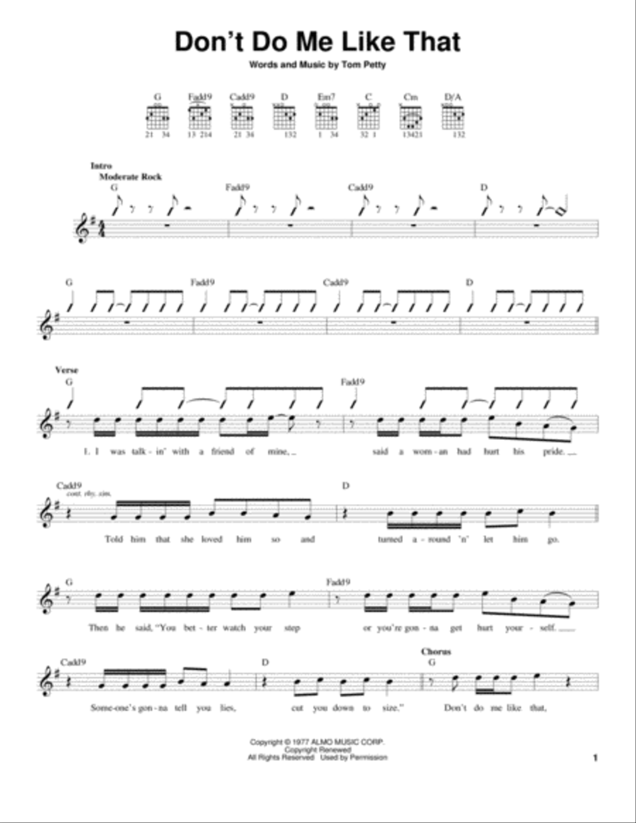 Don't Do Me Like That Acoustic Guitar scores gallery preview page 1
