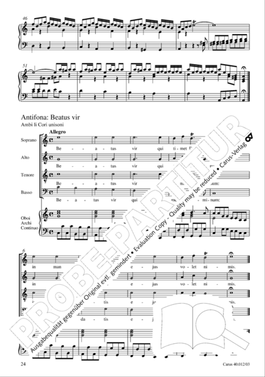 Beatus vir (How blest is he) Psalm 111 4-Part scores gallery preview page 25