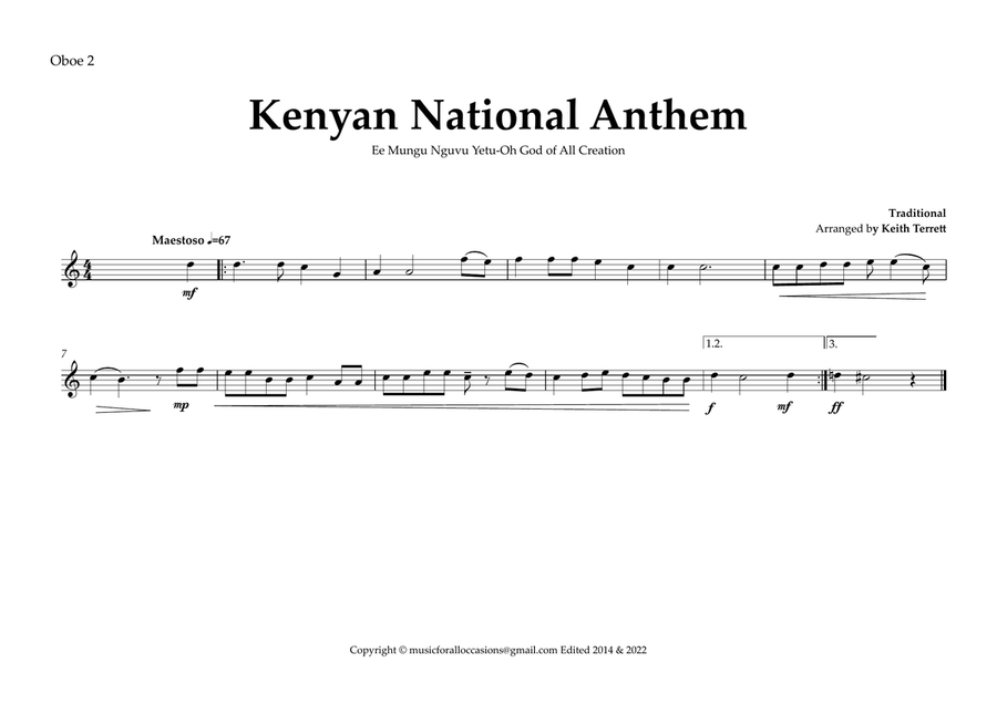Kenyan National Anthem for Orchestra ( Orchestre national d'Île-de-France Edition) Full Orchestra scores gallery preview page 6